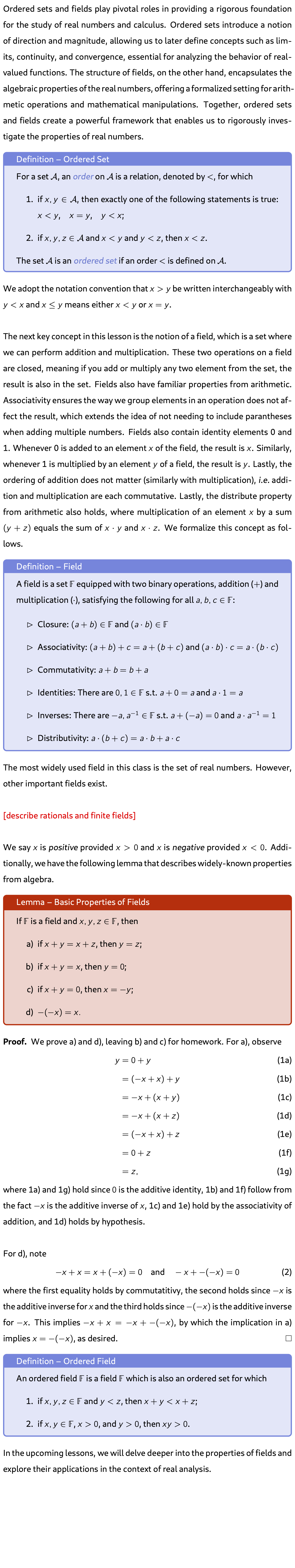 fields-ordered-sets